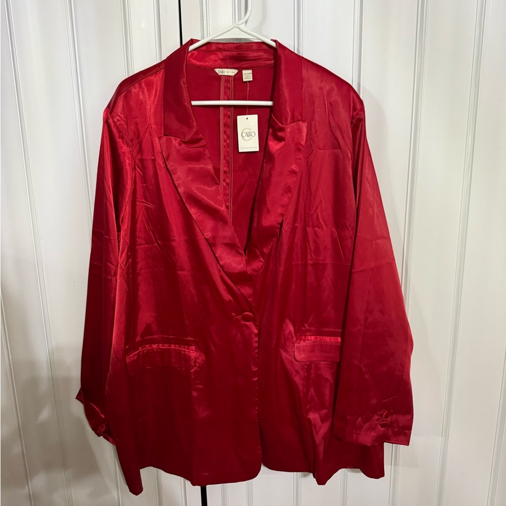 Cato Vibrant Red Satin Jacket